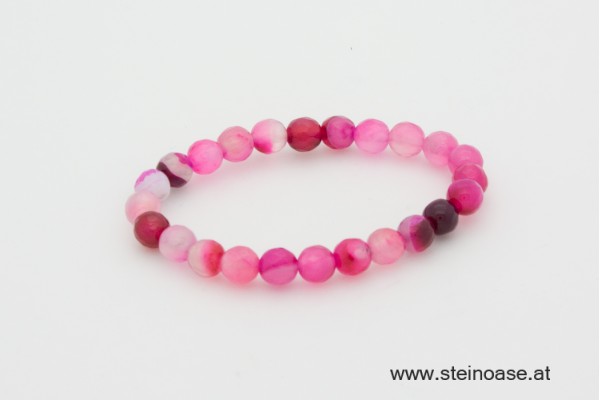 Kinder Armband Achat Pink facet. 6mm